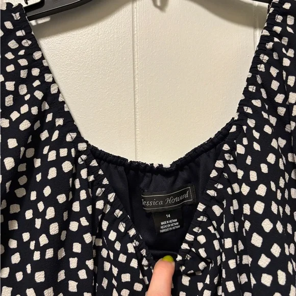 EUC Jessica Howard Ruffle Off-The-Shoulder Mini Shift Dress | Women’s 14 (XL) - Picture 2 of 13